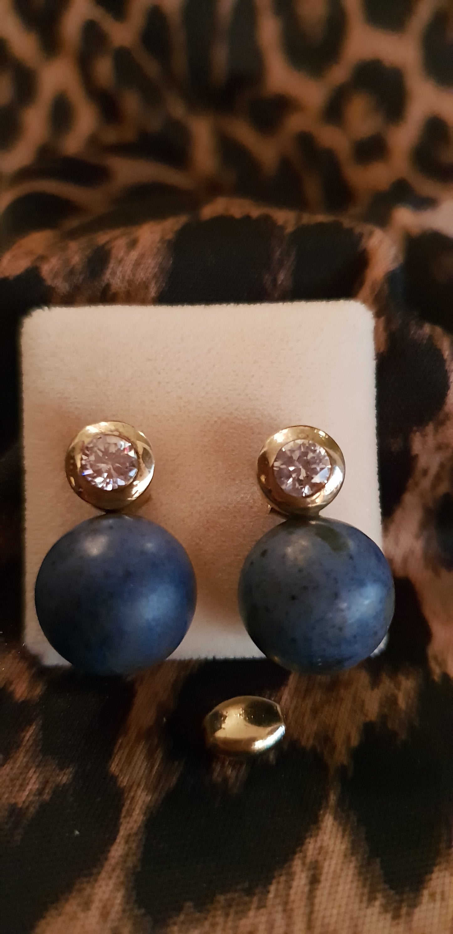 Ohrringe Stecker Blau Naturstein