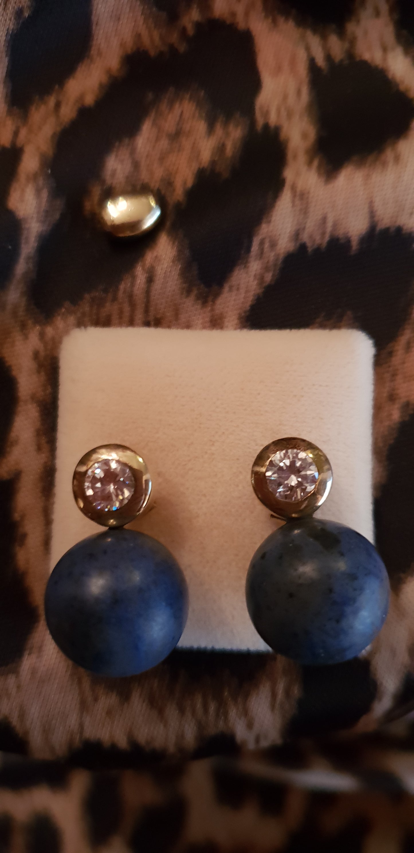 Ohrringe Stecker Naturstein Blau