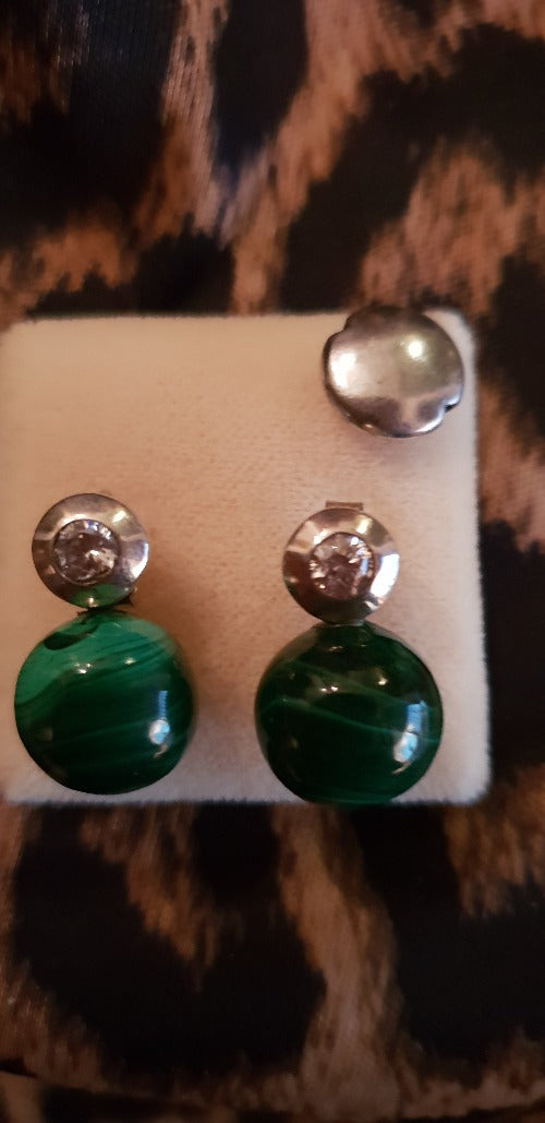 Ohrringe Stecker Malachit grün