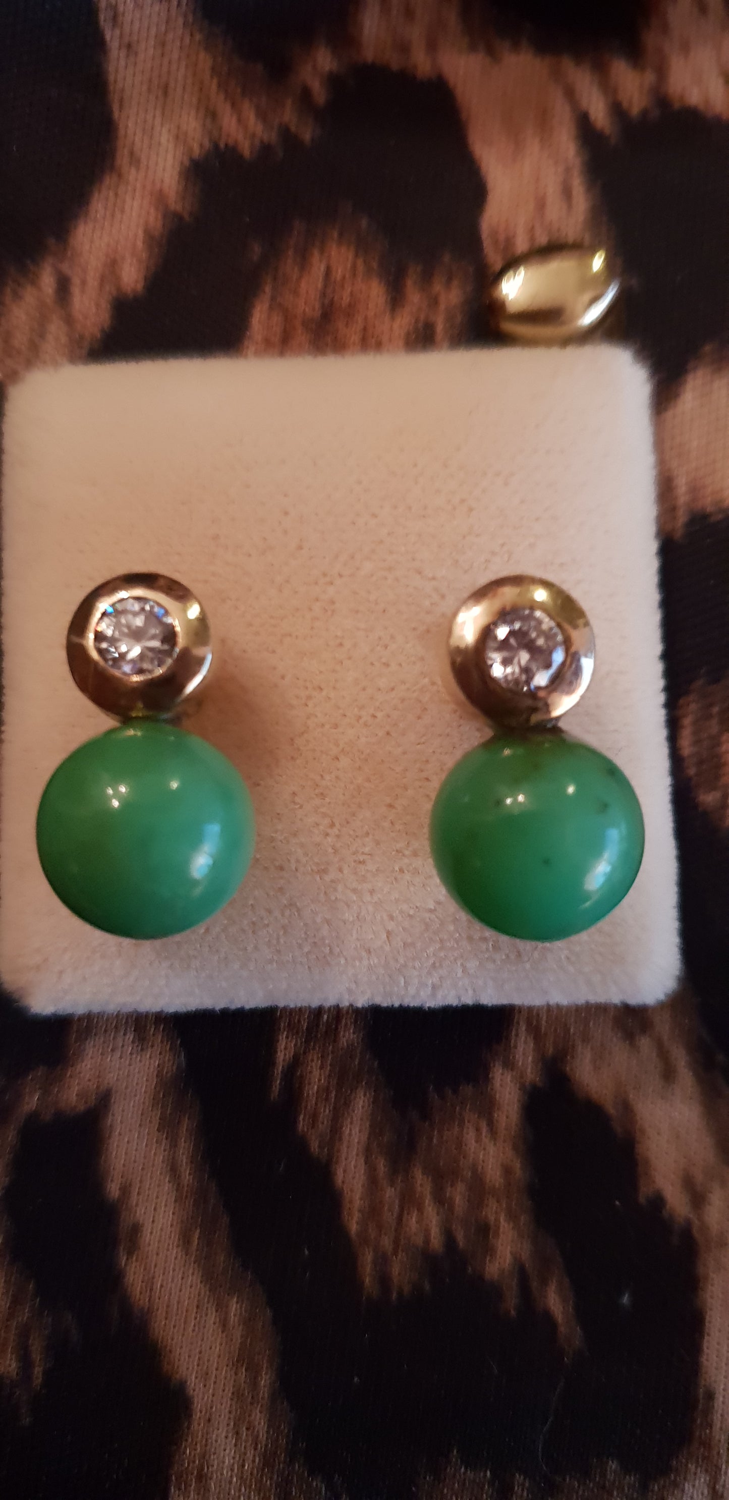 Ohrringe Stecker Chrysopras grün