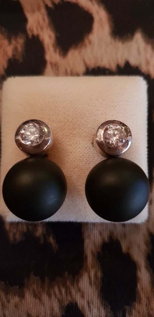 Ohrringe Stecker Onyx schwarz