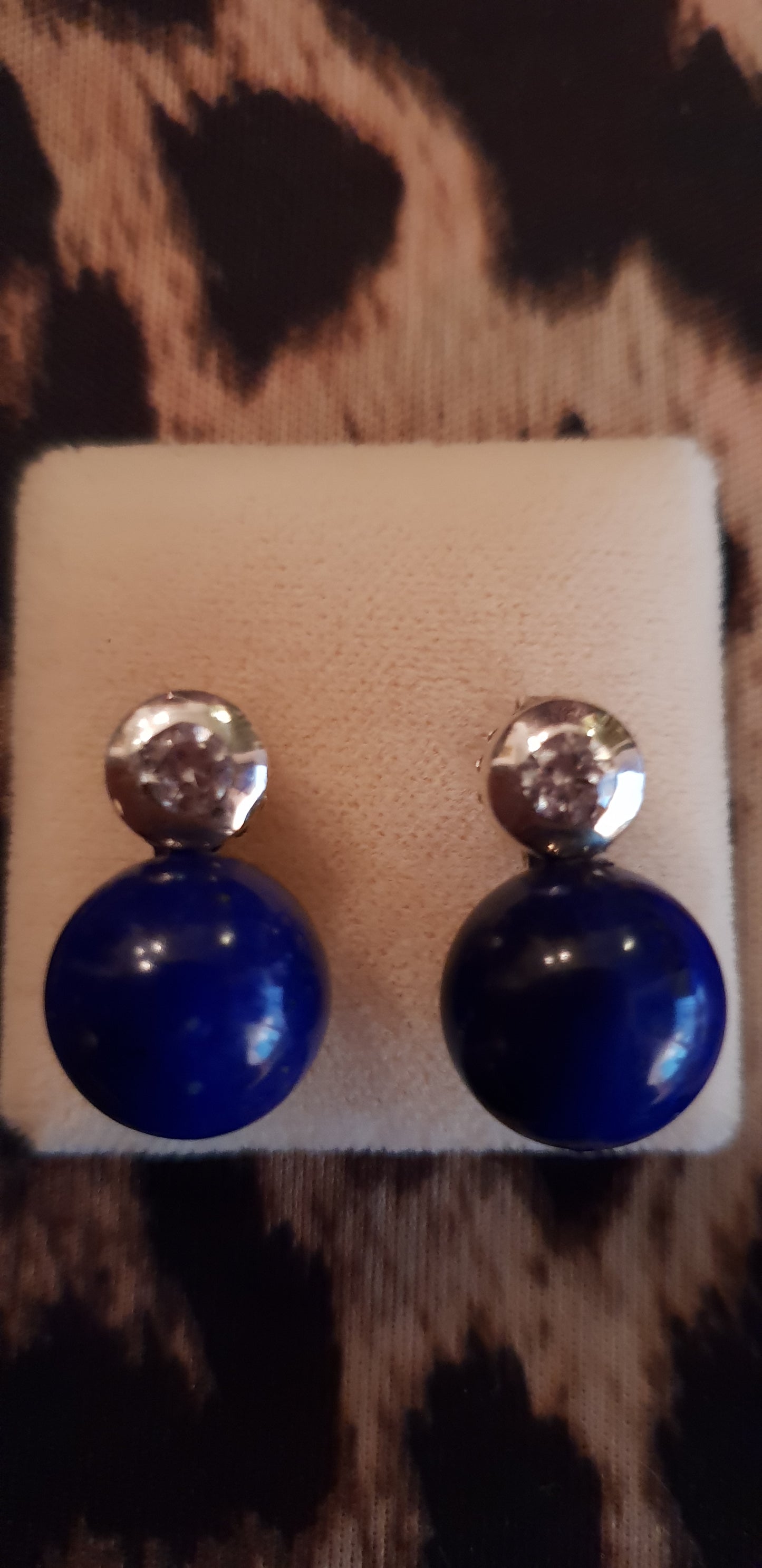 Ohrringe Stecker Lapis blau