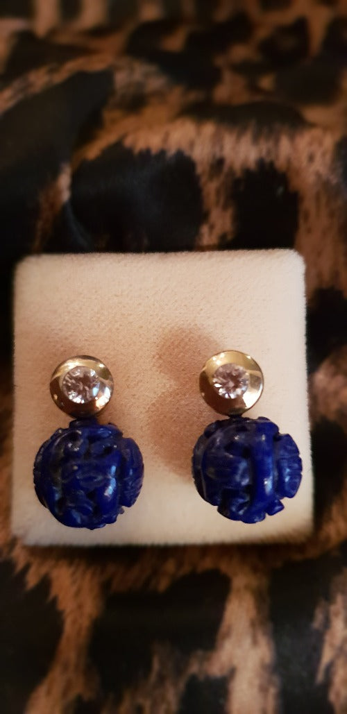 Ohrringe Stecker blau Lapis