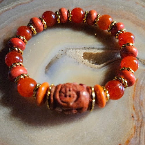 Armband  mit Orangen Perlenorange