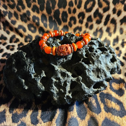 Armband  mit Orangen Perlenorange