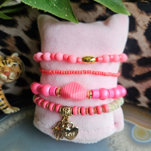 Armband rosa 4er-Set