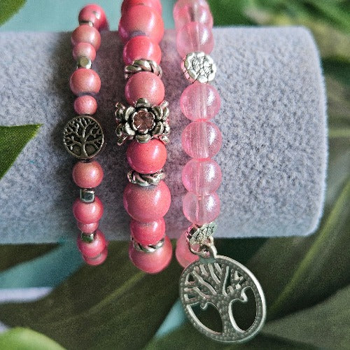 Armband 3er-Set rosa