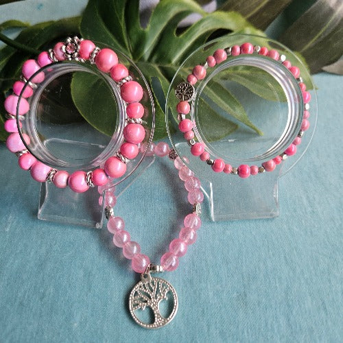 Armband 3er-Set rosa