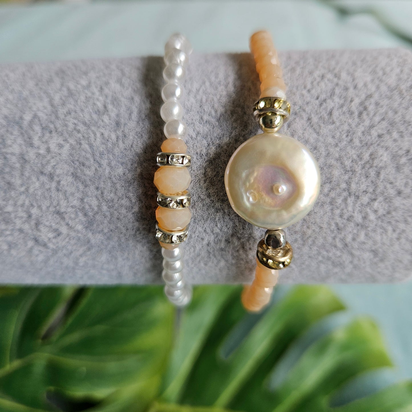 Armbänder 2er-Set Perlen