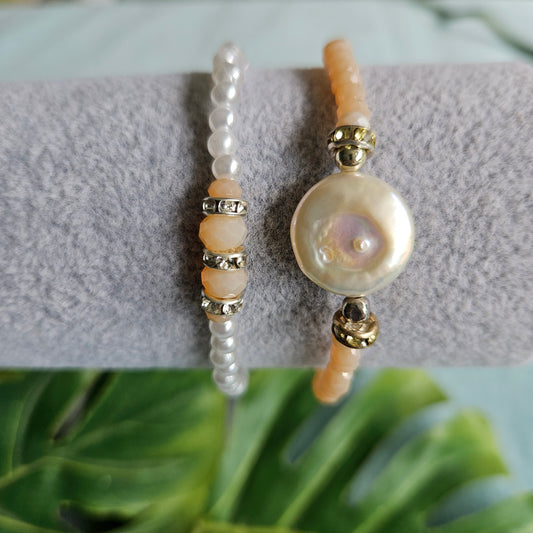 Armbänder 2er-Set Perlen