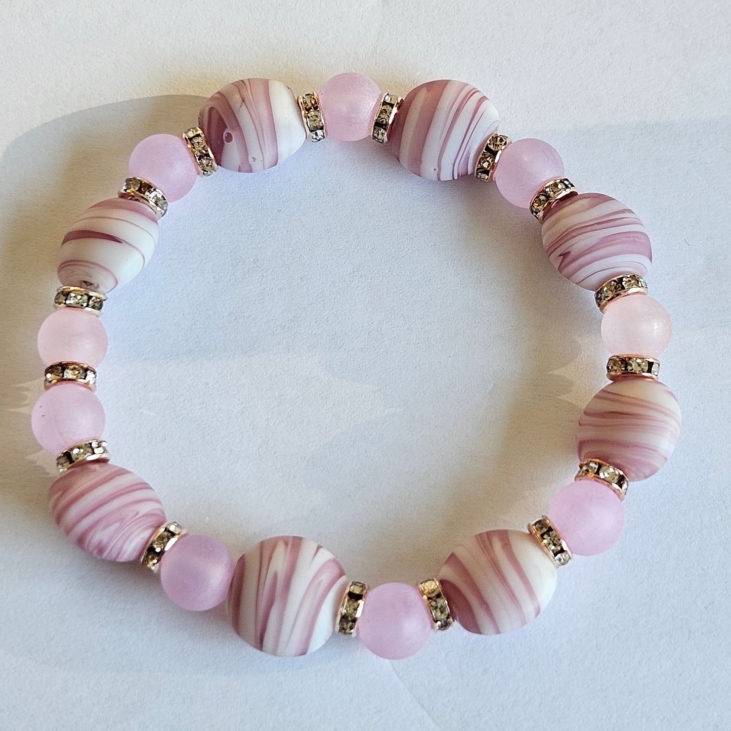 Armbänder Stein Rosa   2 Stück mit Straß