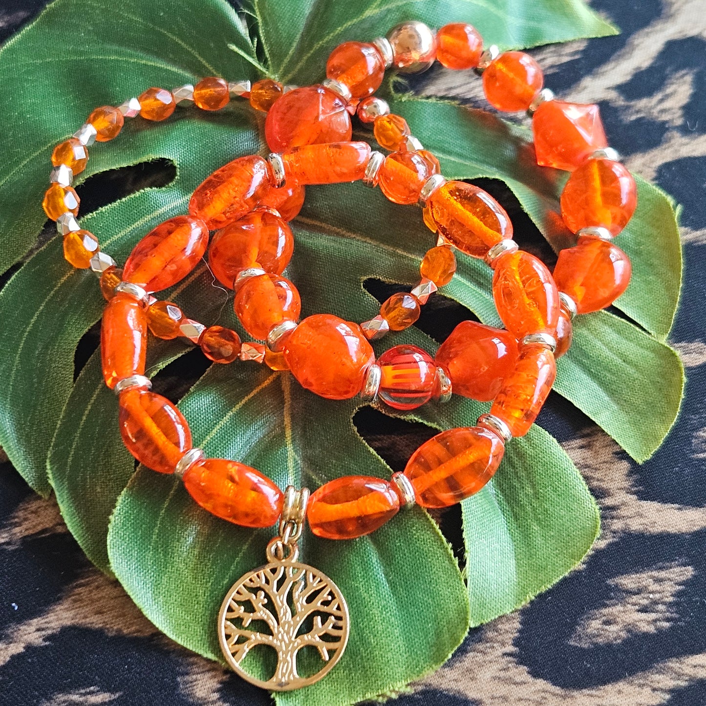 Armbänder  3 Stück Glasperlen Orange