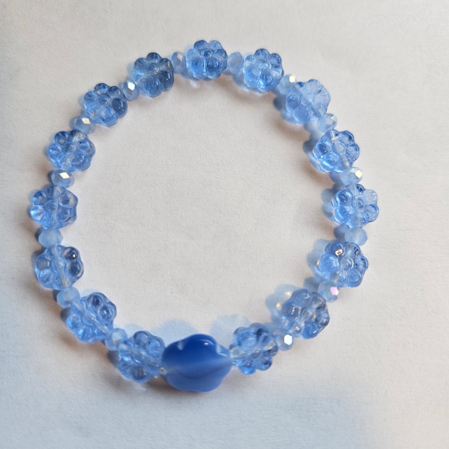 Perlenarmbänder Glas Blau 3 Stück