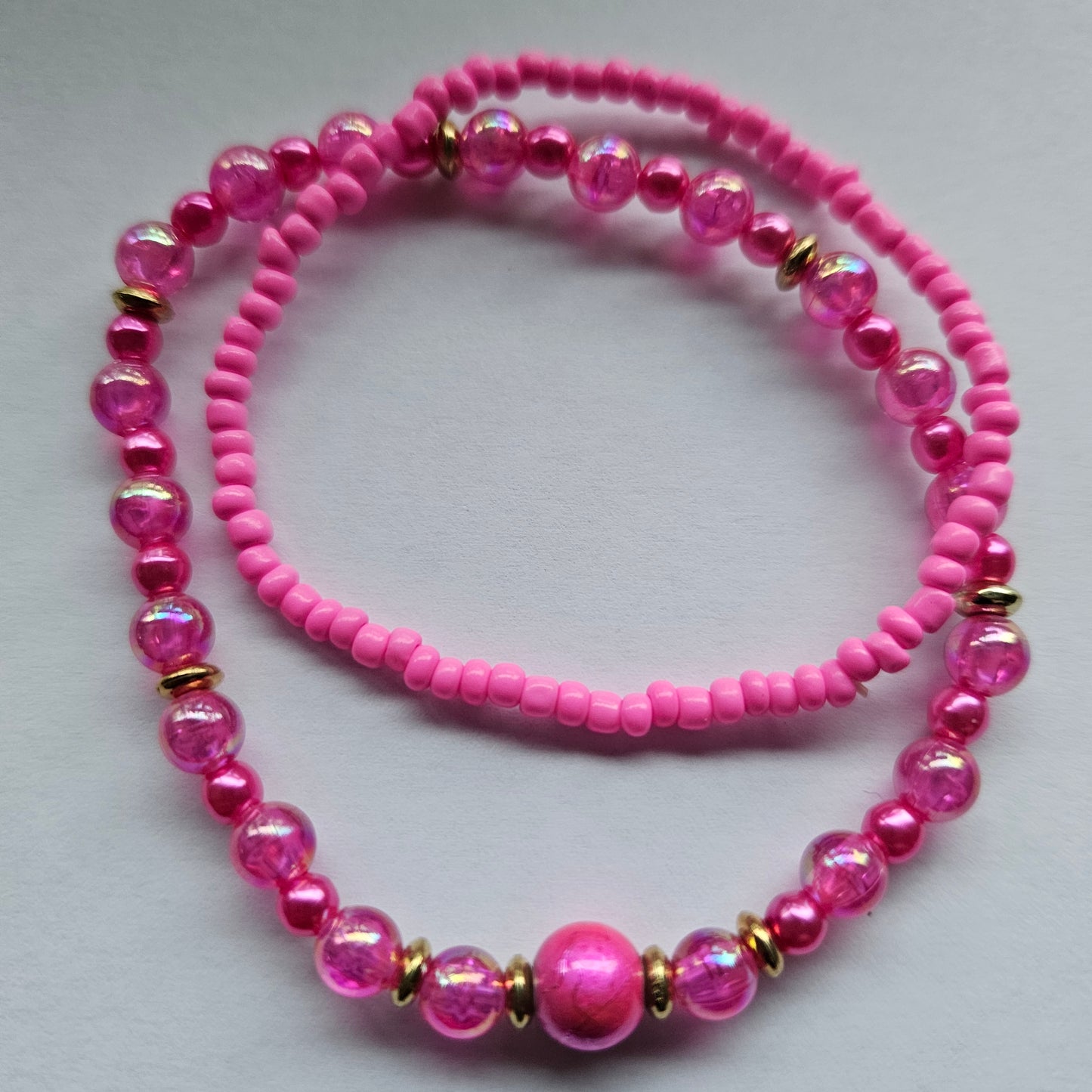 Armband 3er-Set, pink mit Sternanhänger