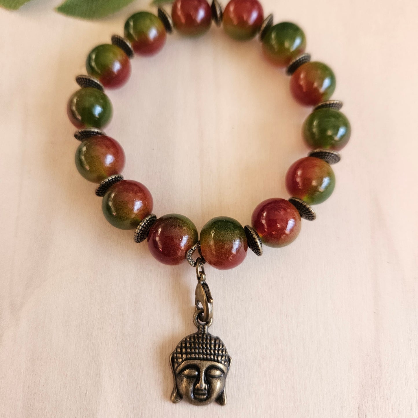 Armbänder Glasperlen mit Buddha 2 er Set