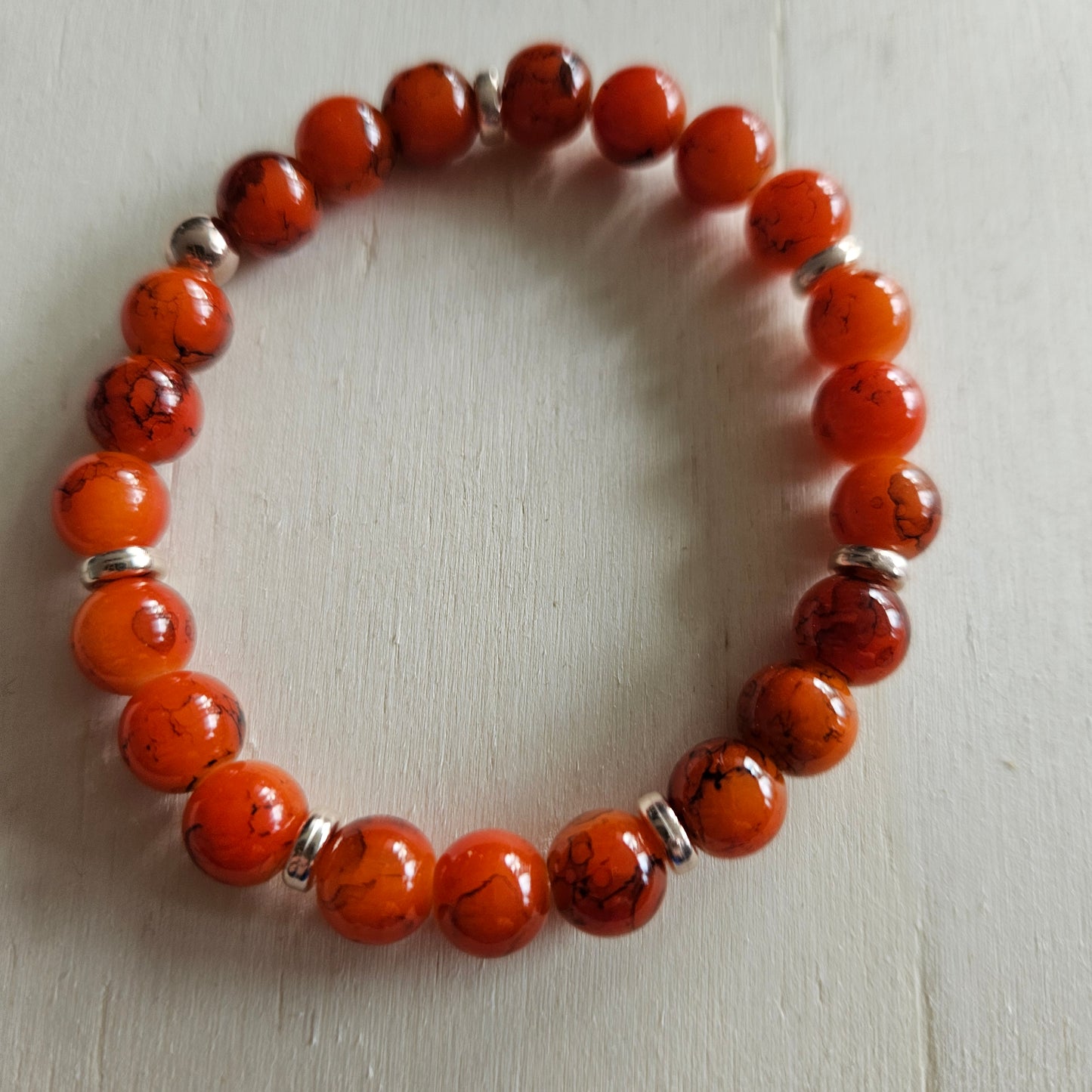 Armbänder Steinperlen Orange 4 er Set