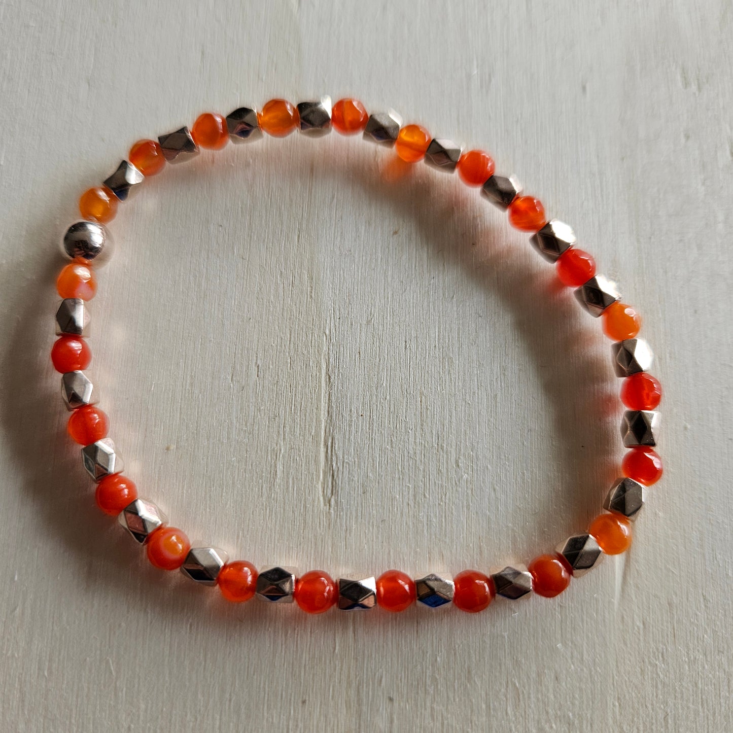 Armbänder Steinperlen Orange 4 er Set