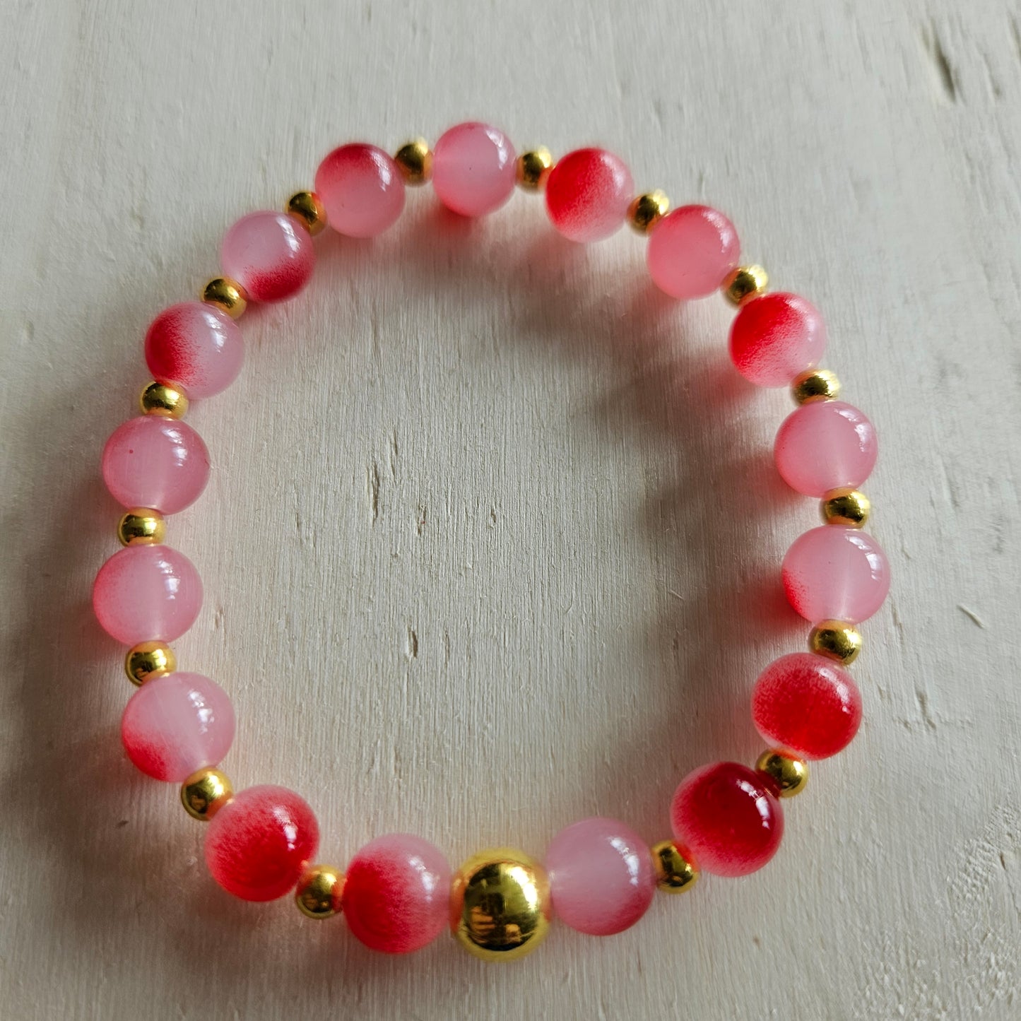 Armbänder 5 er Set Rosa mit Herz