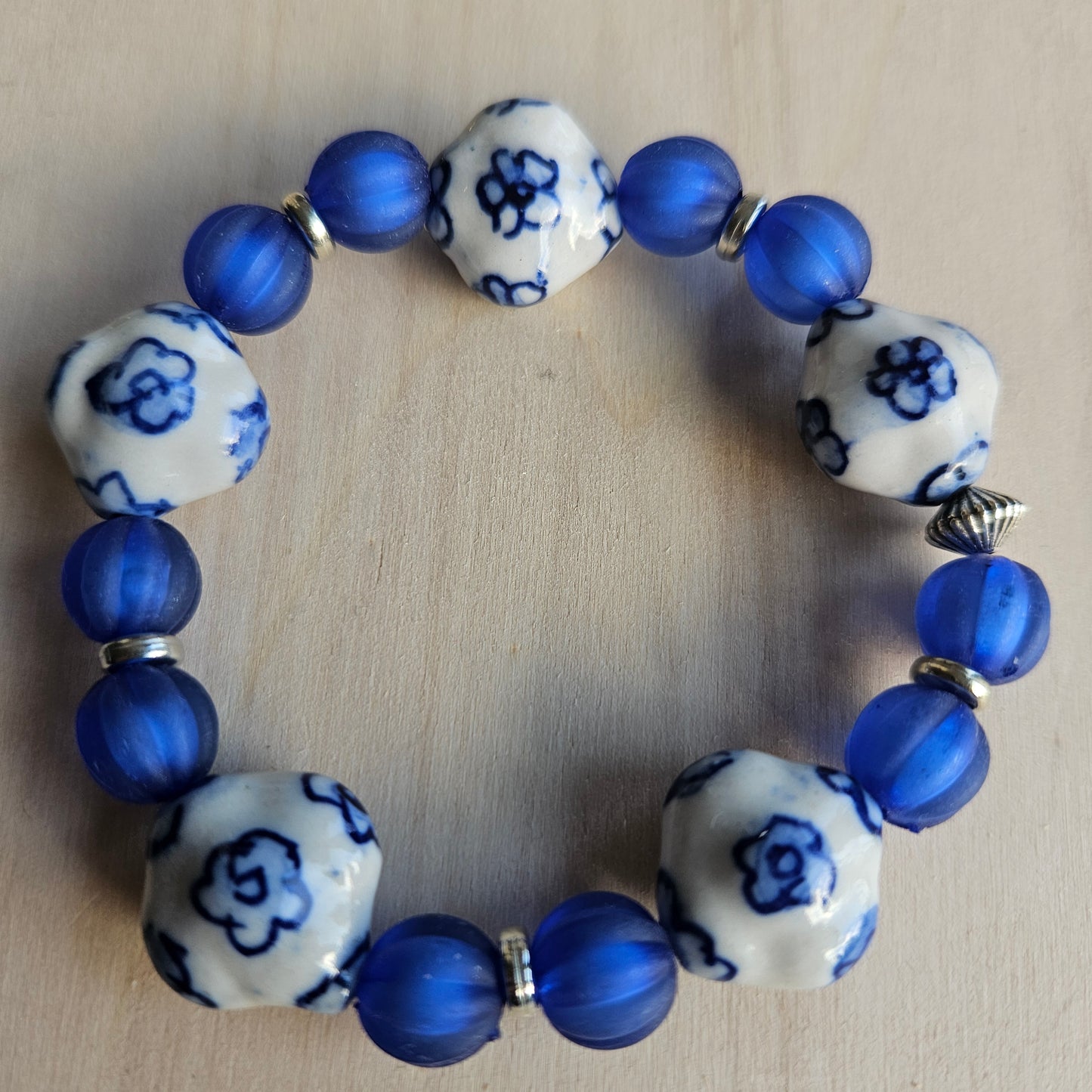 Armbänder Perlen blau/Weiß 3 er Set