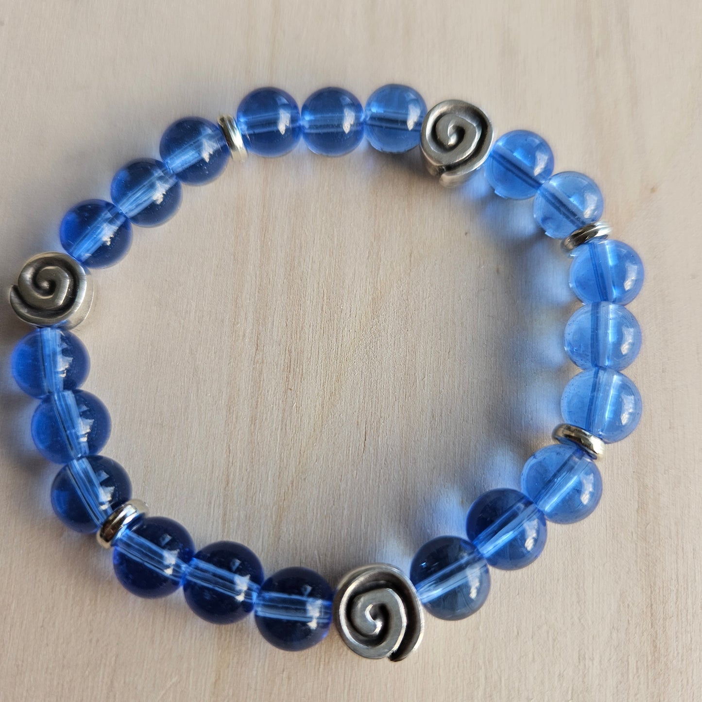 Armbänder Glas Perlen blau   3 er Set