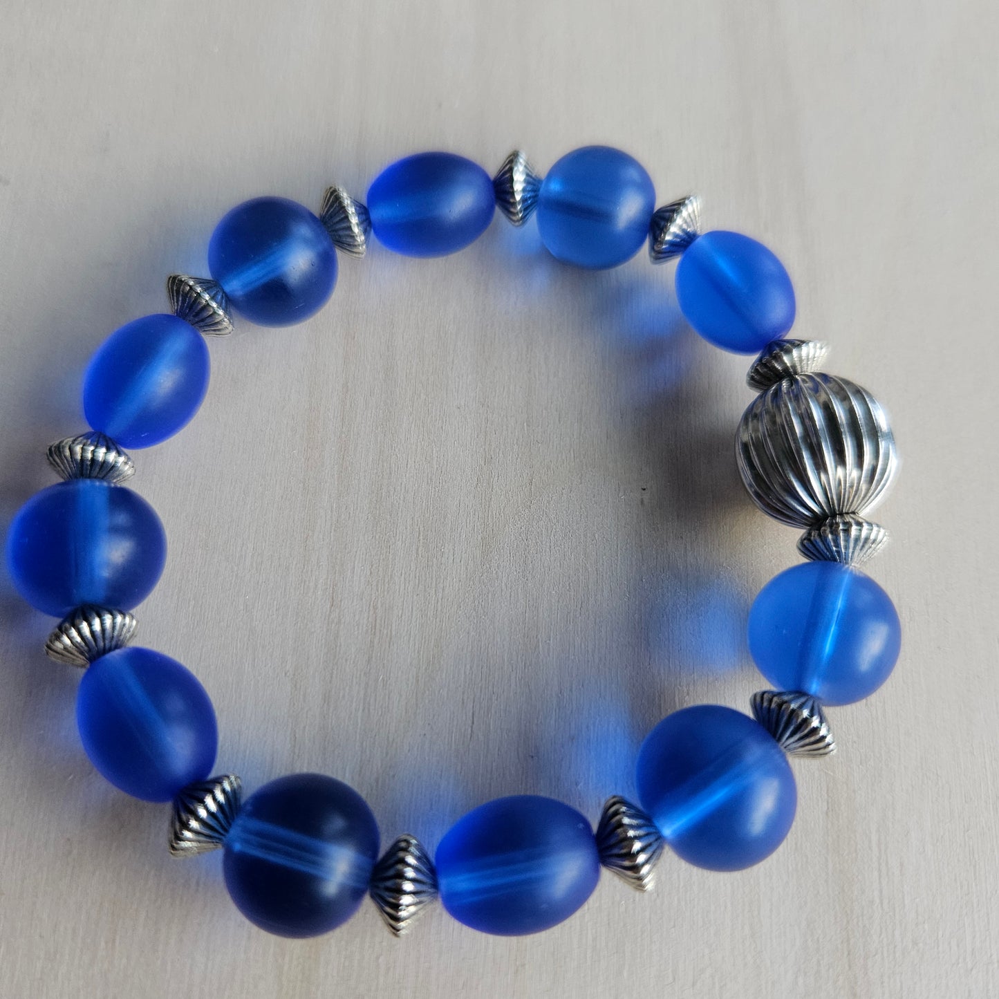 Armbänder Glas blau 3 er Set mit Herz