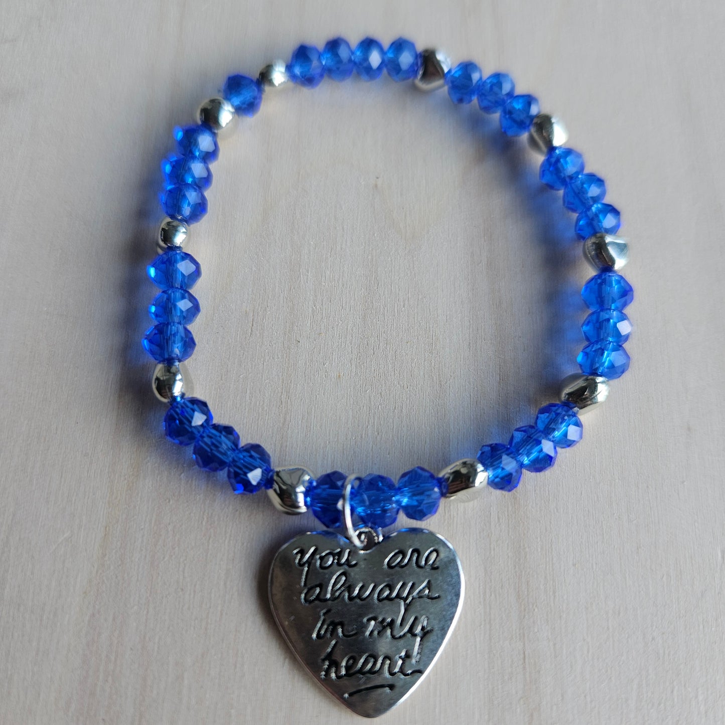 Armbänder Glas blau 3 er Set mit Herz