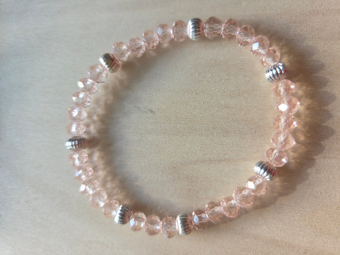 Armbänder Glas Rosa  5 er Set