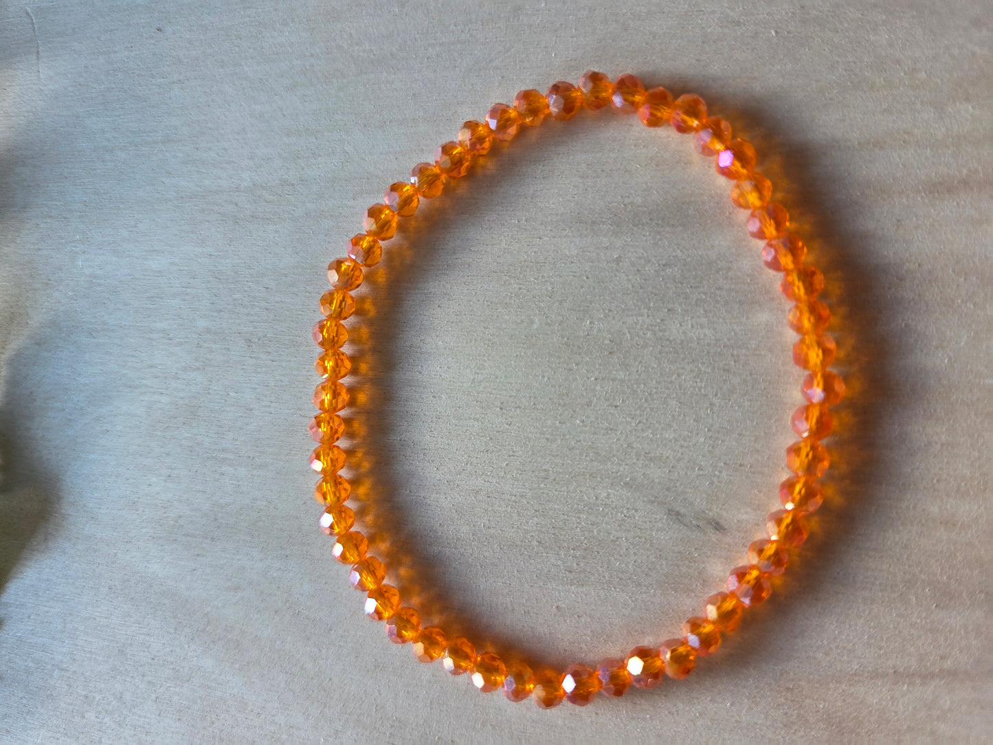 Armbänder   Stein/Perlmutt Orange mit Herz 4 er Set