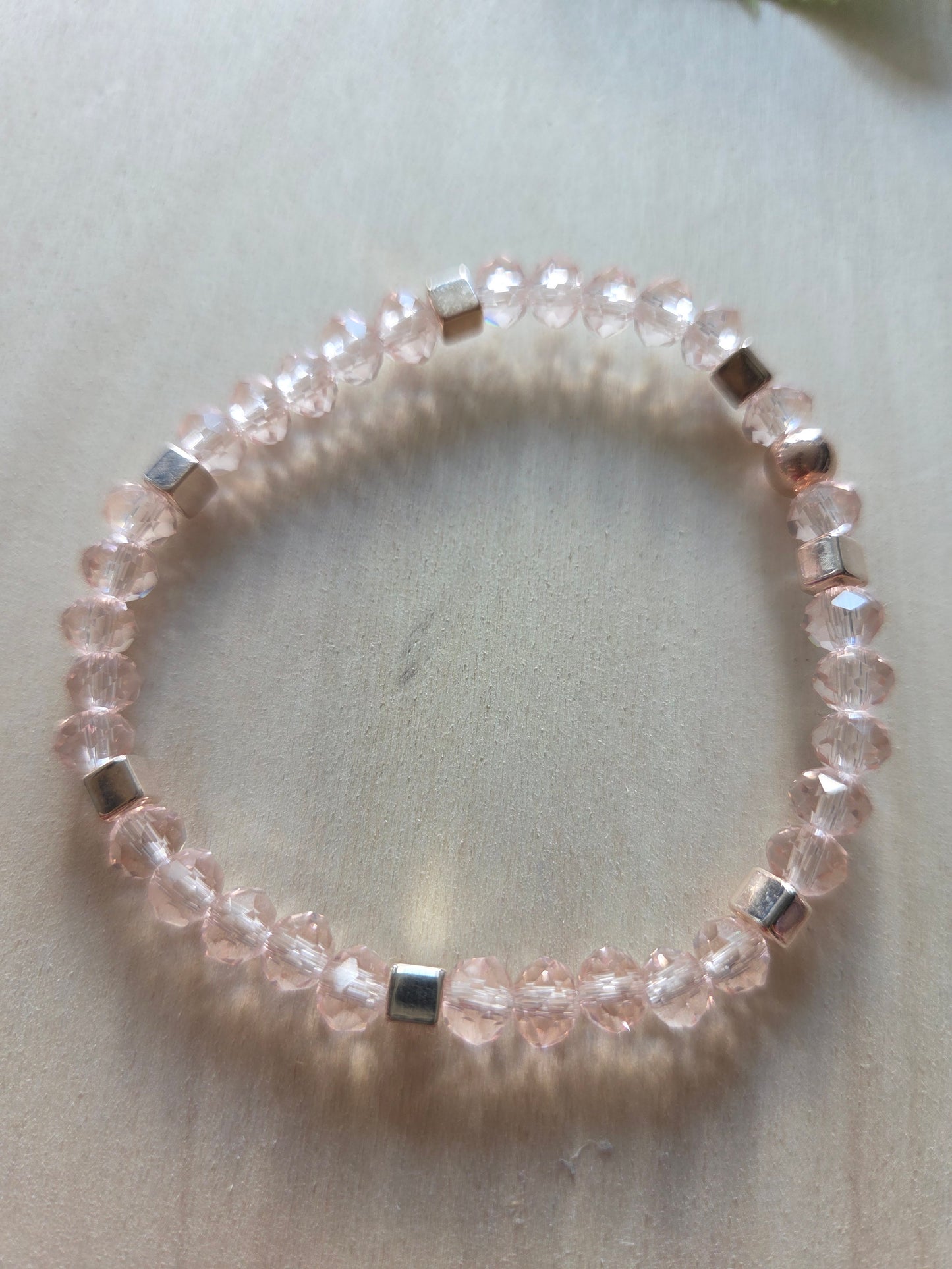 Armbänder 3 er Set Rose mit Glas/Perlmutt/Stein