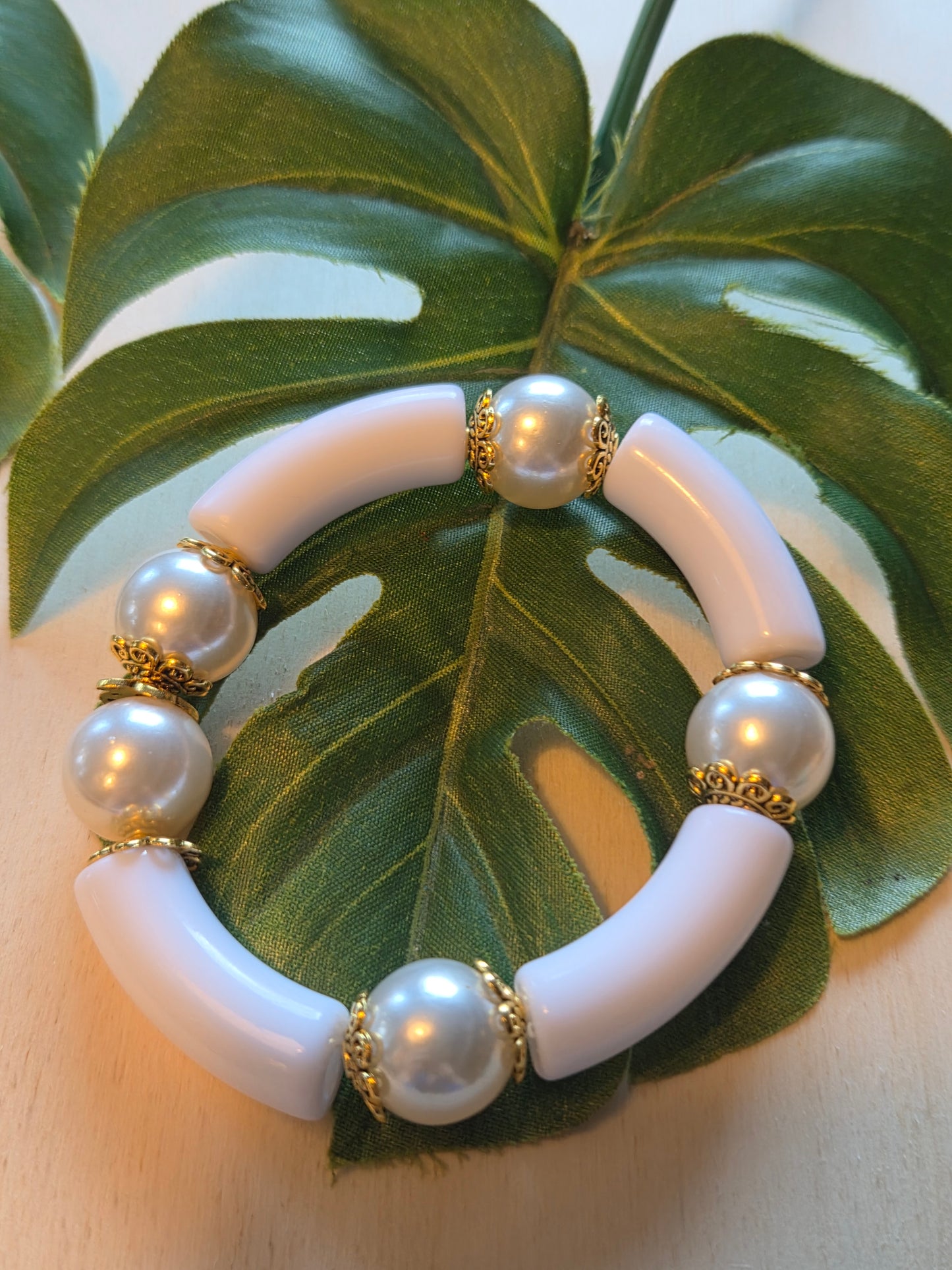 Armband weiß Big Pearls