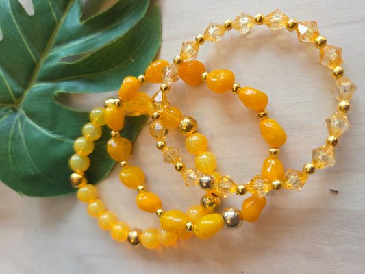 Armbänder Perlen Orange 3 er Set