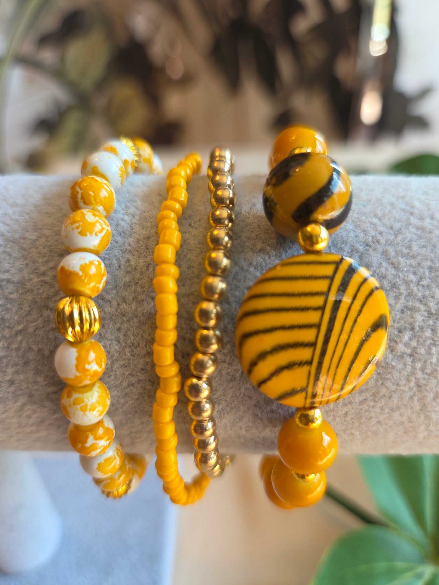 Armbänder Perlen Orange 4 er Set