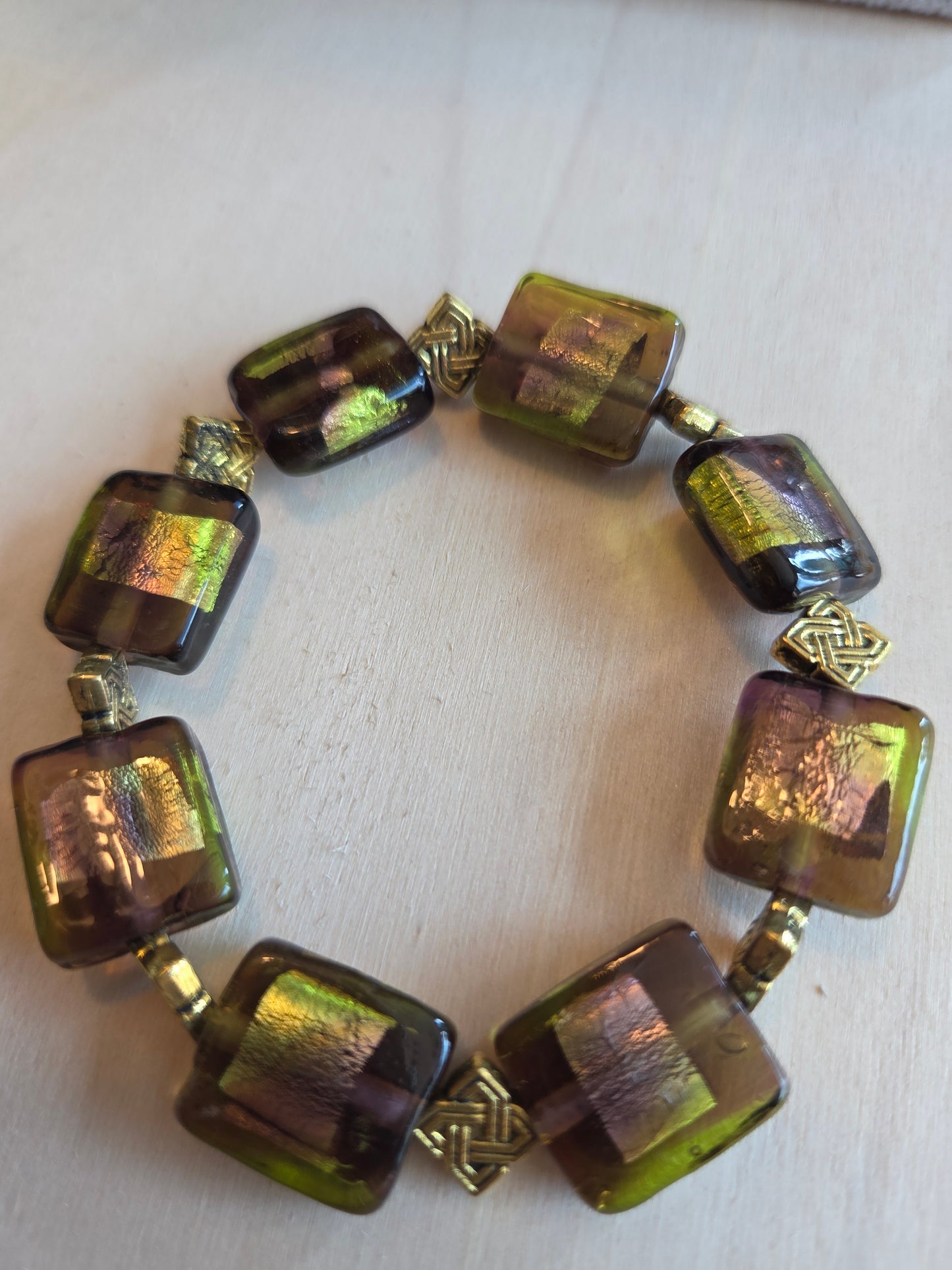 Armbänder Perlen  Glas braun 4 er Set