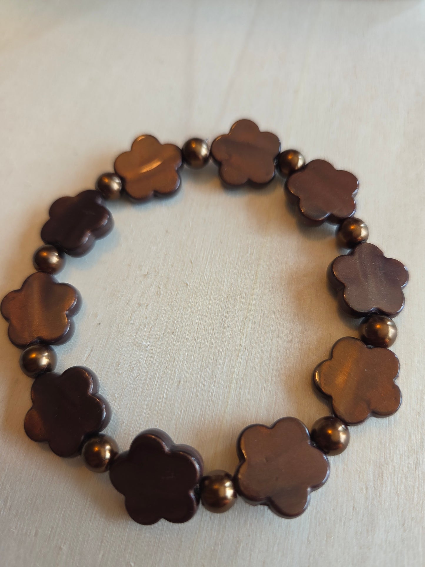 Armbänder Perlen  Glas braun 4 er Set