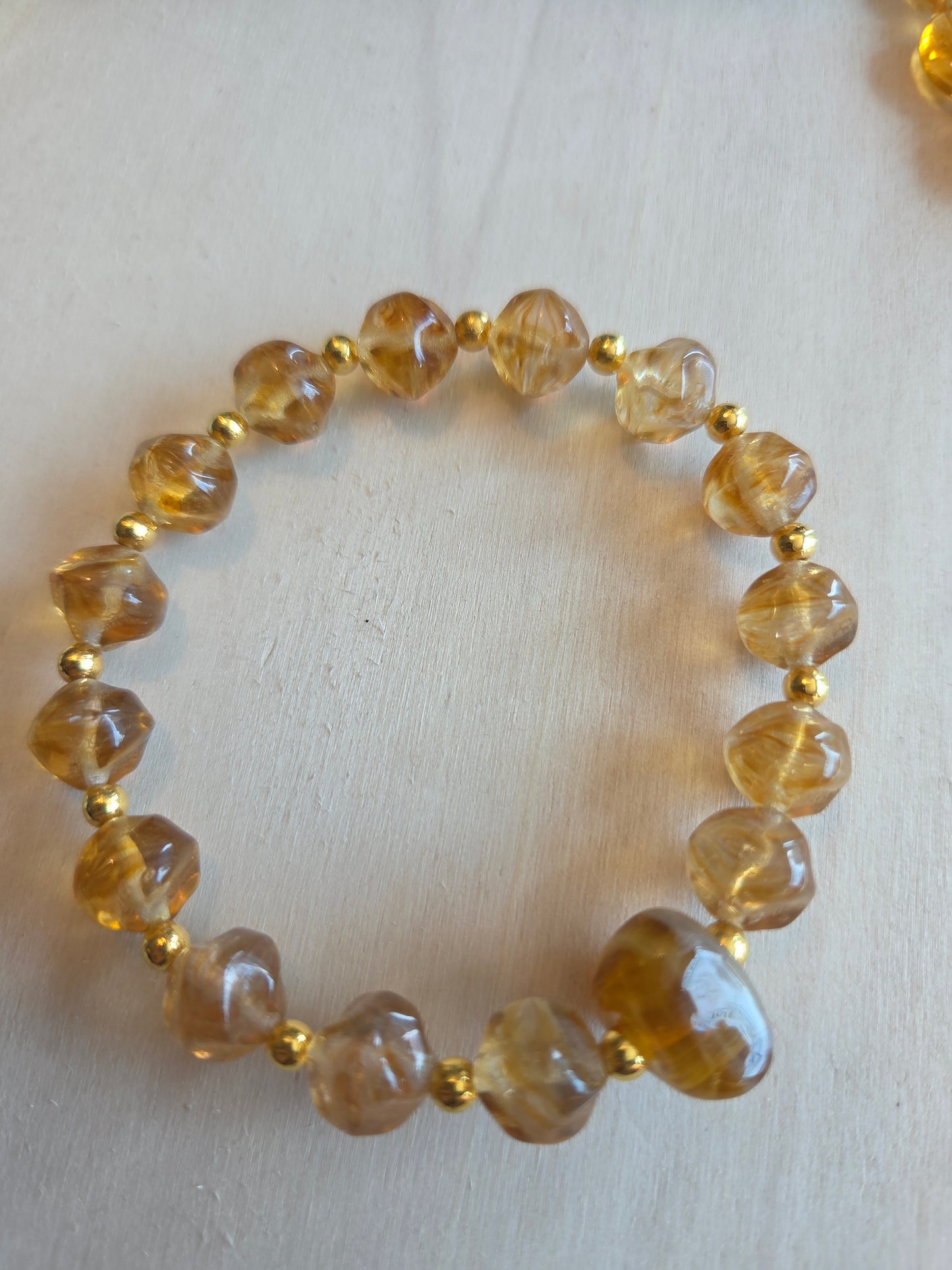 Armbänder Perlen Glas Bernsteinfarbig  3 er Set