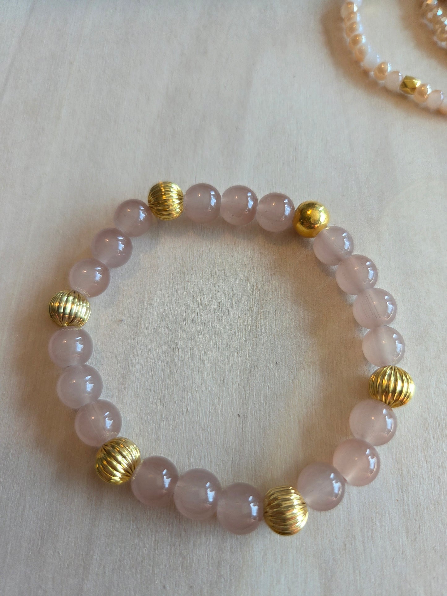 Armbänder  Perlen beige  4 er Set