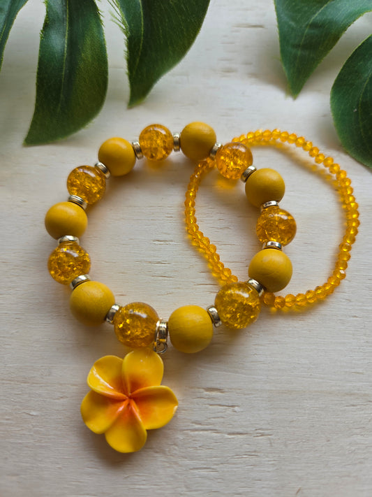 Armbänder mit AH Hibiskus Blüte 2er-Set