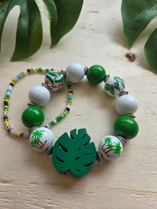Armbänder Karibik weiß/grün 2er-Set