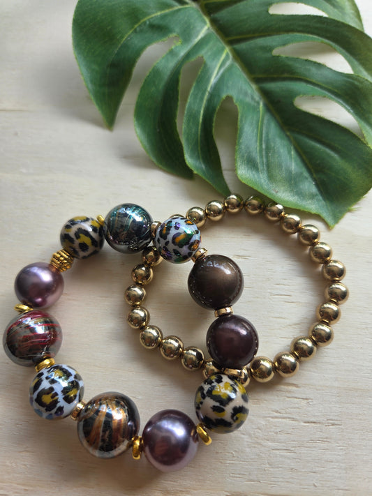 Armbänder mit Leo Kugeln 2er-Set