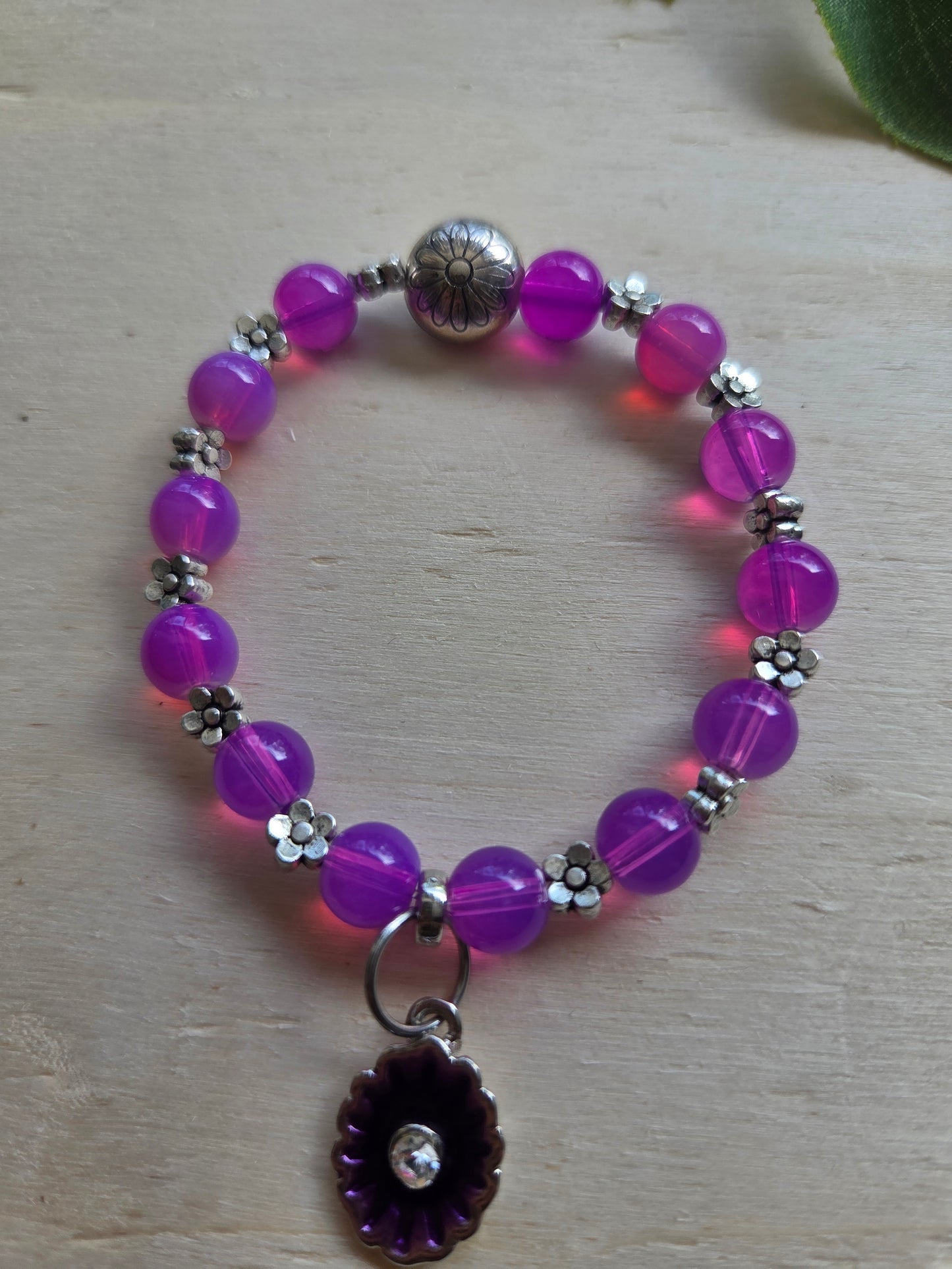 Armbänder mit Blüten Glas Lila