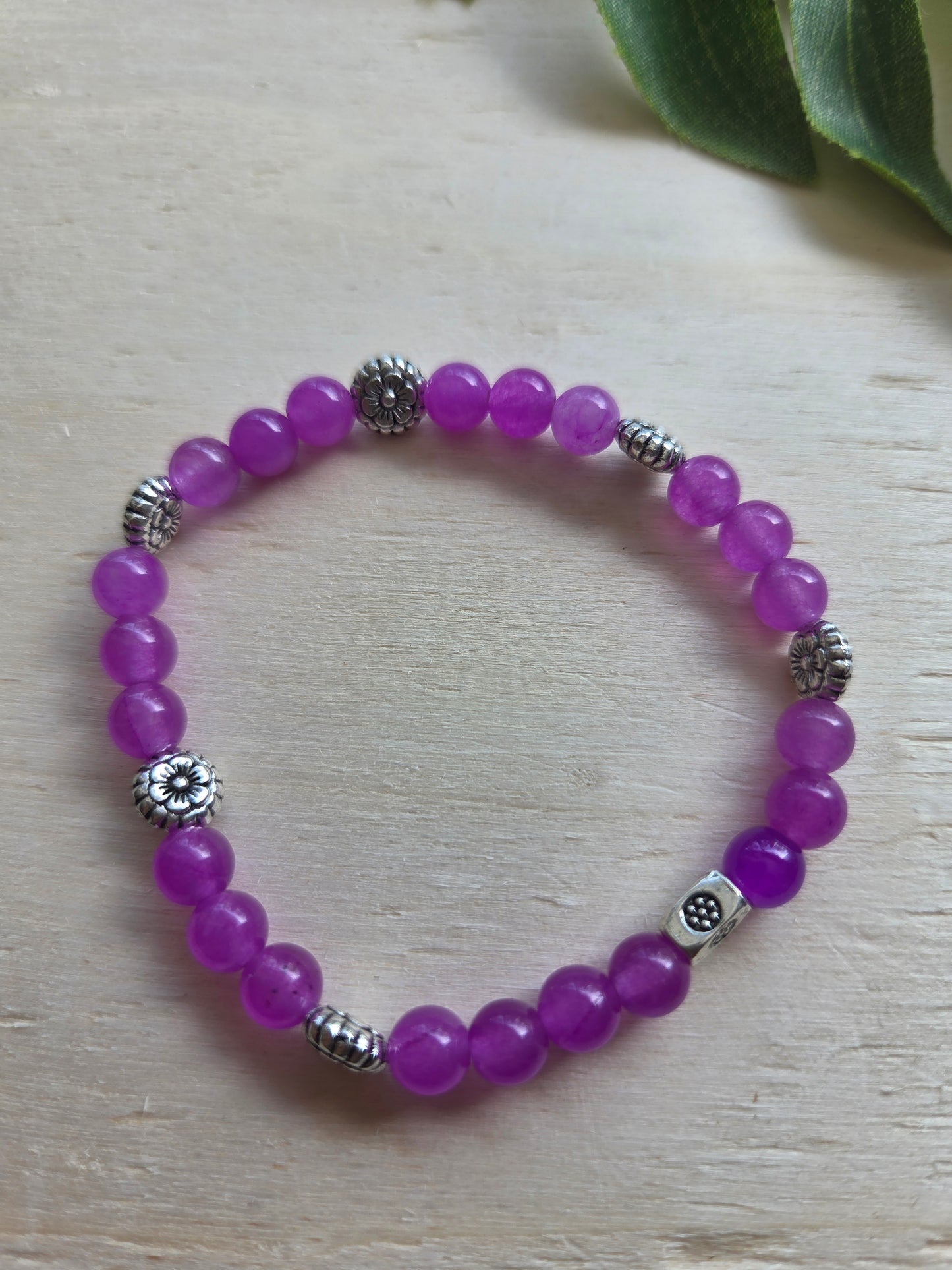 Armbänder mit Blüten Glas Lila