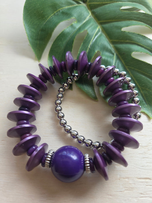 Armbänder Big Kugeln Lila 2er-Set