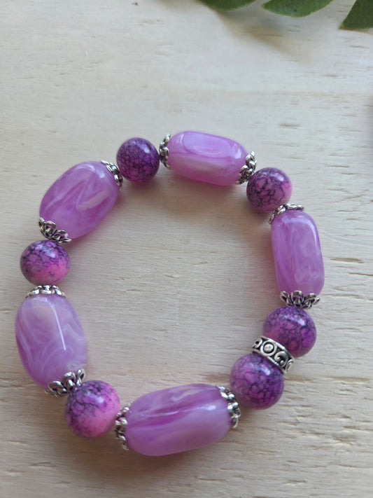 Armbänder  Lila mit AH Herz/Hand 3er-Set