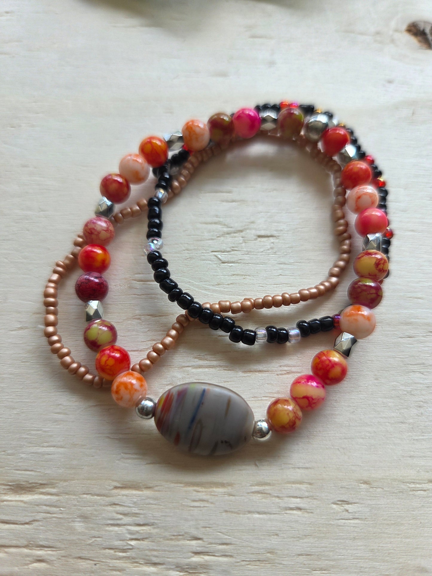 Armbänder 4er-Set Halloween  sch/orange