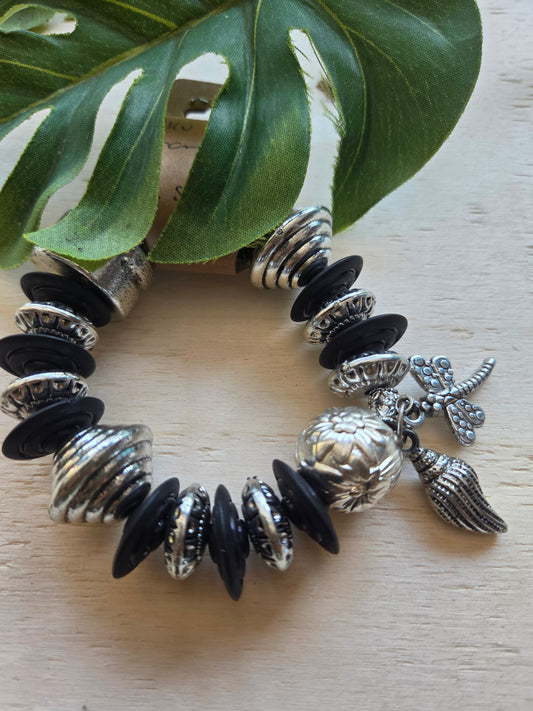 Armband Big schwarz/silberfarbig