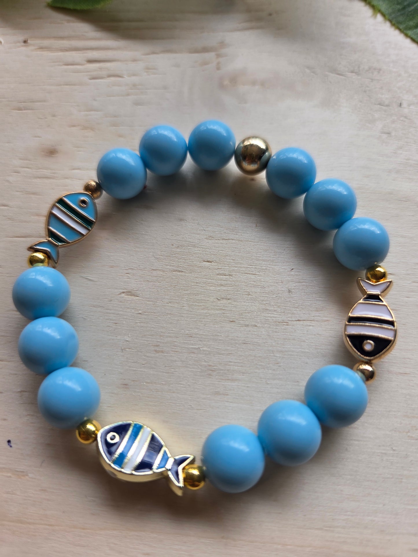 Armbänder blau mit Fischen blau 3er-Set