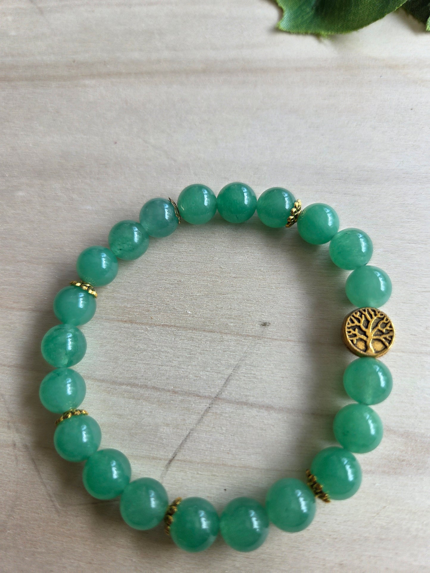 Armbänder grün Chrysopras mit Lebensbaum 3er-Set
