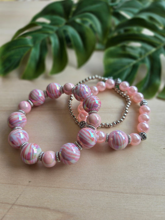 Armbänder Rosa Tiger Perlen