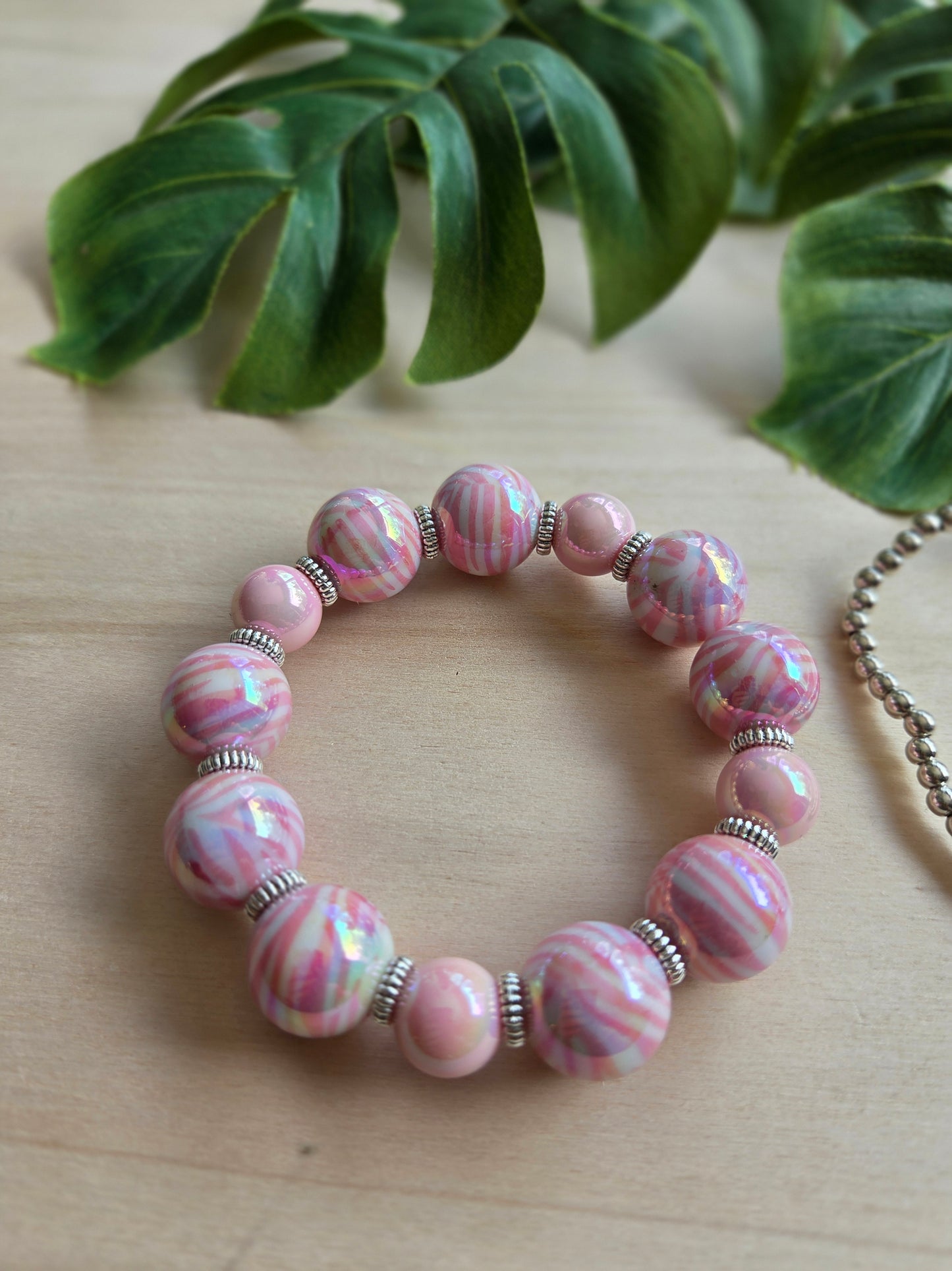 Armbänder Rosa Tiger Perlen