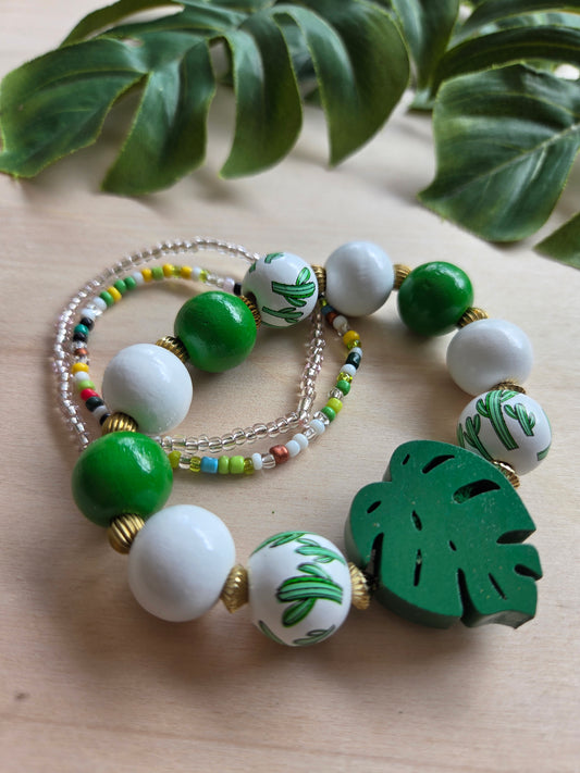 Armbänder Dschungel grün 3er-Set